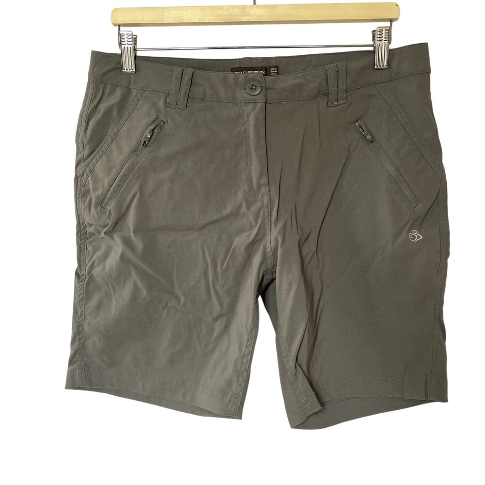Craghoppers gray shorts zippered pockets hiking women's size 10 pants outdoors